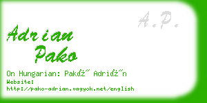 adrian pako business card